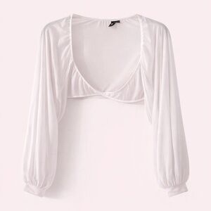 NWT Windsor White‎ Sheer Cropped Open-Front Sweater